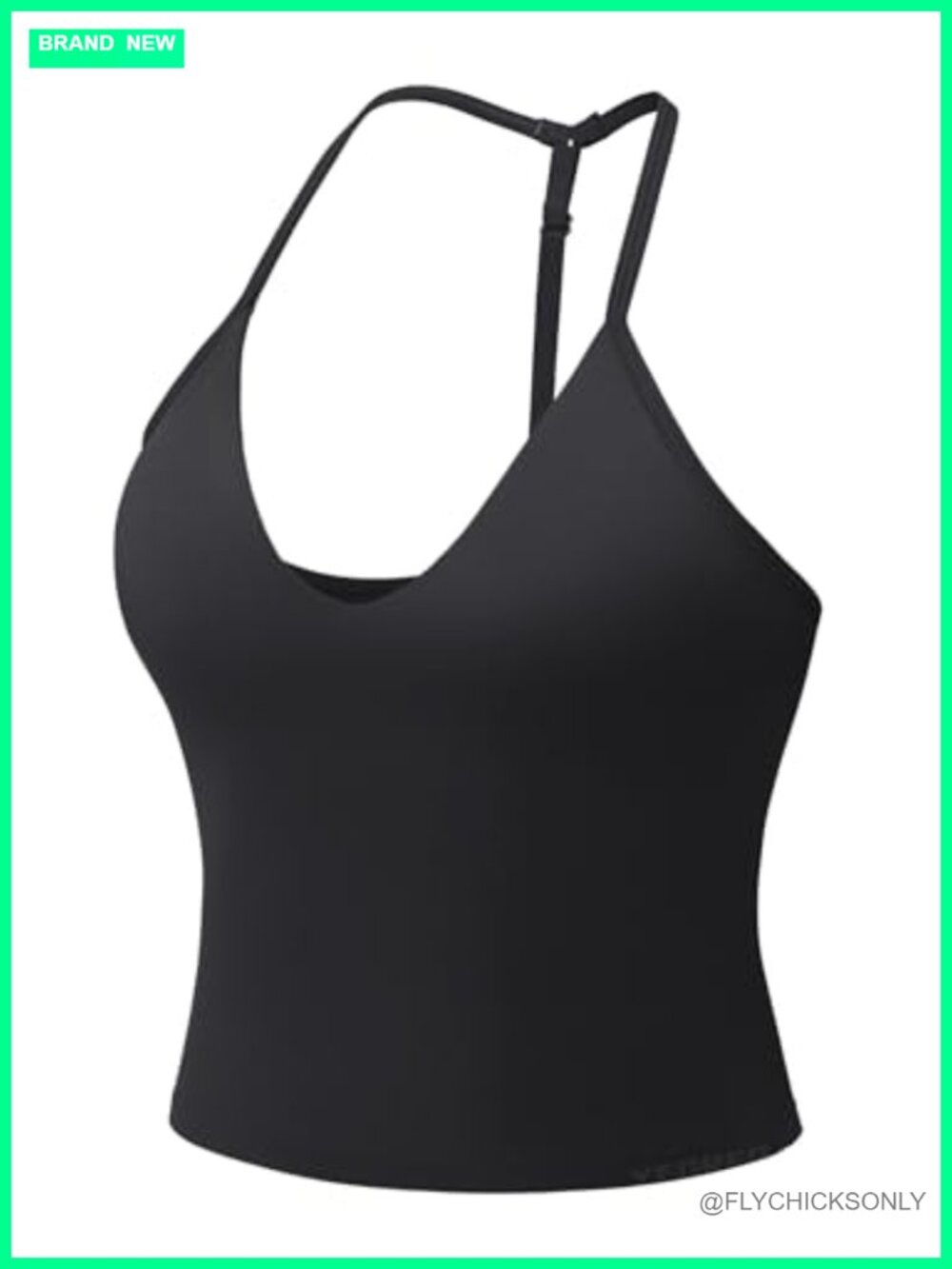 YEOREO Halter Tank Top Built In Bra Removable Pads Racerback Slim Fit
